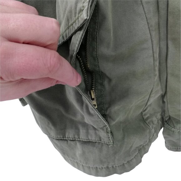 Gap Green Utility Jacket Size XS Military Army Anorak Cotton Snaps Zip Pockets - Picture 4 of 12